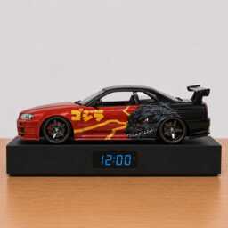 Nissan Skyline Gtr Godzilla Car Alarm Clock - Realistic Engine Sound, Handmade, Enthusiast Gift - thumbnail 3