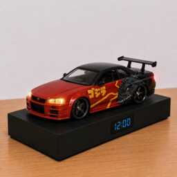 Nissan Skyline Gt-R - R34 Godzilla Alarm Clock - Realistic Engine Sound, Working Headlights, Handmade