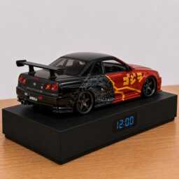 Nissan Skyline Gtr Godzilla Car Alarm Clock - Realistic Engine Sound, Handmade, Enthusiast Gift - thumbnail 4