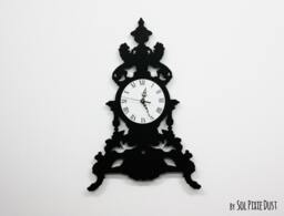 Modern Victorian Table Clock - Silhouette Wall