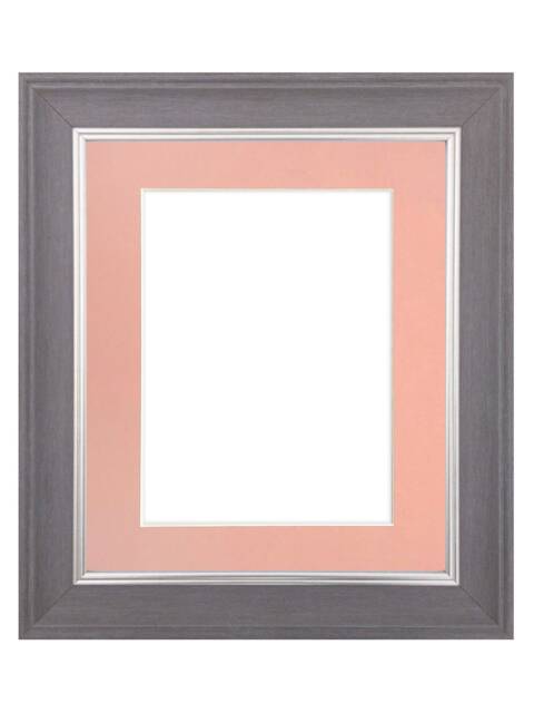 Scandi Slate Grey Picture Frame With Pink Mount - image 1