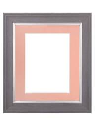Scandi Slate Grey Picture Frame With Pink Mount - thumbnail 1