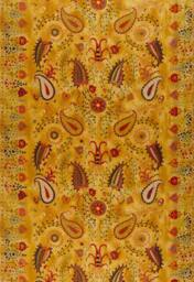 Lakai Printed Embroidery in Honey Or Ivory - One Pillow - thumbnail 1