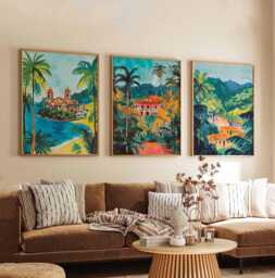 Set Of 3 Colombia Posters, Prints, Travel Wall Art Set, Landscape Colombian Prints - thumbnail 1