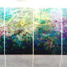 Large Abstract Aluminum Sculpture Wall Art, Colorful Painting - thumbnail 2