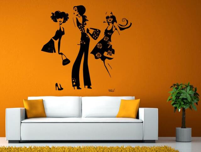 Fashion Shopping Style Woman Female Girl Dressing Design Swag Getup Wall Window Sticker Decal Vinyl Silhouette Decor L1911 - image 1