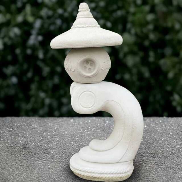 Outdoor Lantern Pagoda Statue Concrete White Sculpture Cement Animal Decoration Front Door Dragon Lover Gift Yard Art - image 1