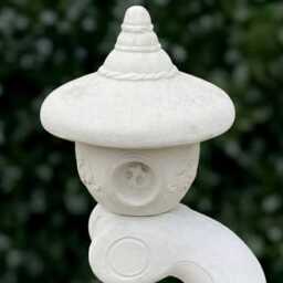 Outdoor Lantern Pagoda Statue Concrete White Sculpture Cement Animal Decoration Front Door Dragon Lover Gift Yard Art - thumbnail 4