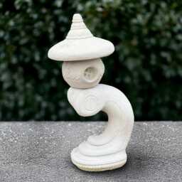 Outdoor Lantern Pagoda Statue Concrete White Sculpture Cement Animal Decoration Front Door Dragon Lover Gift Yard Art - thumbnail 3