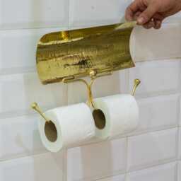 Handcrafted Toilet Paper Holder Sliding Cover, Roll Holder, Double With Dual Tissue - thumbnail 2