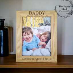 Father's Day Personalised Photo Frame Fathers Day, New Dad Gift, Wooden Picture Daddy, Dad, Grandad, Children - thumbnail 2