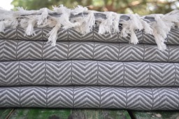 "Turkish Gray Blanket, 200cmx225cm, Bed Cover, King Size Blanket, Turkish Towel, Bed Rug, 79""x89"