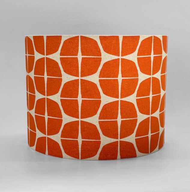 Handmade Retro Orange/Yellow Navy Blue Geometric Pattern Lampshade Japanese Canvas Cotton Table Lamp Interior Accent - image 1