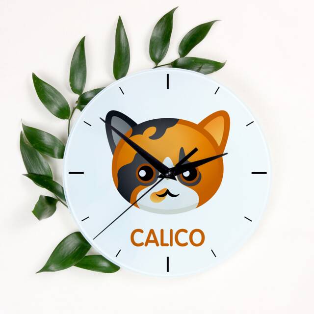 A Clock With A Calico Cat. New Collection The Cute Art-Dog Cat - image 1