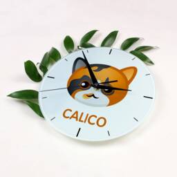 A Clock With A Calico Cat. New Collection The Cute Art-Dog Cat - thumbnail 2