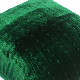 Green Velvet Pillow, Emerald Pillow Cover, Euro Shams, Bedding, Pick Stitch Covers Quilted Shams - thumbnail 2