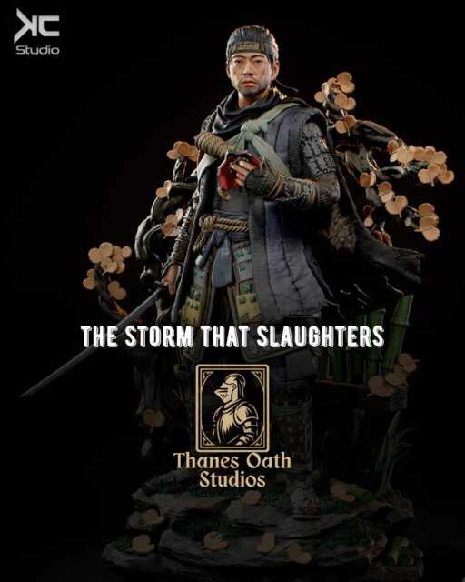 The Storm That Slaughters - Ghost Samurai Feudal Japan Legend Jin Sakai Resin Figure 16K - image 1