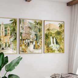 Set Of 3 Haiti Posters, Caribbean Travel Wall Art, Tropical Landscape Print Set, Modern Artwork, Cultural Home Decor, Vibrant Island Style - thumbnail 4