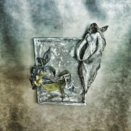 Wall Art Abstract Metal Mom Gits From Daughter Woman With Flowers Irises Wabi Sabi Hanging Wire Mesh Sculpture Housewarming Wedding 3D - thumbnail 2