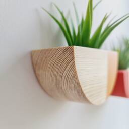Japandi Wall Planter Indoor Wood 3 Pieces Set, Hanging Planters For Plants, Air Plant Live Holder Wall, Christmas Gift, Floral Decor - thumbnail 4