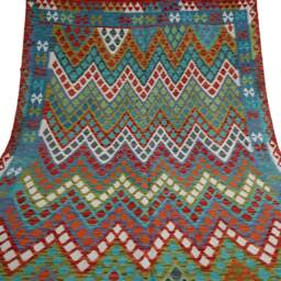 7x10 Boho Kilim Rug - Authentic Afghan Handmade Natural Dyes Wool Area Oriental Turkmen Geometric Turkish Outdoor Bohemian - thumbnail 4