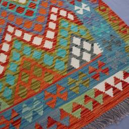 7x10 Boho Kilim Rug - Authentic Afghan Handmade Natural Dyes Wool Area Oriental Turkmen Geometric Turkish Outdoor Bohemian - thumbnail 3