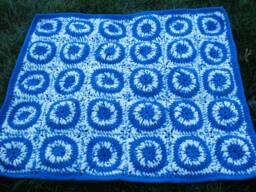 Baby Boy Blanket/ Blue Infant Afghan/ Shower Gift/ Chunky Knit Bedding/ Kid 1st Birthday Granny Square Crochet Baby/Kid Blanket - thumbnail 1