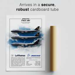 Lufthansa Boeing 747 Poster - Detailed Aviation Art Print Civil Airliner Wall Pilot Office Decor Enthusiast Gift - thumbnail 3