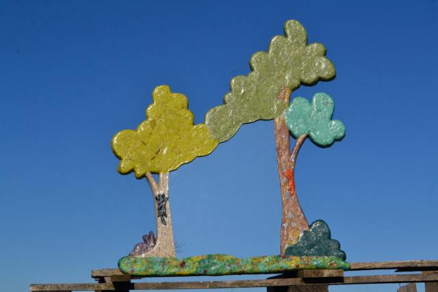 Large Wall Mirror, Decorative Mirror 2 Trees, Climbing Cats & Peeking Rabbit, Cat Home Decor, Boho Wall Mirror, Tree Art, Lover - image 1