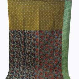 Vintage Handmade Kantha Quilt Sari Patchwork Throw Blanket - thumbnail 2