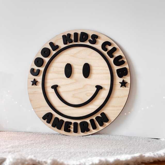 Cool Kids Club - Room Wall Decor, Nursery, Playroom Sign For Kids, Art Personalised Accessory - image 1