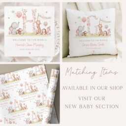 New Baby Girl Gift, Personalised Hanging Linen Wall Pennant, Welcome Nursery Bedroom Decor, Christening Gift - thumbnail 3