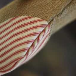 Christmas Stocking With Burlap & Red Ticking Accents - thumbnail 3