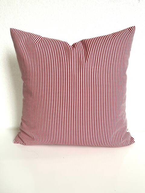 Red Ticking Stripe Pillows Red Christmas Pillow Covers Farmhouse Holiday .all Sizes - image 1