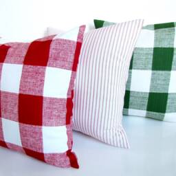 Red Ticking Stripe Pillows Red Christmas Pillow Covers Farmhouse Holiday .all Sizes - thumbnail 4