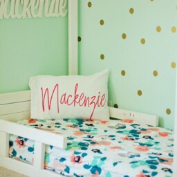 Personalized Name Crib Pillowcase Only Custom Nursery Decor - thumbnail 2
