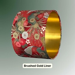 Luxury Oriental Japanese Cranes Lampshade - Red & Gold - thumbnail 2