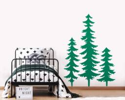 3 Large Pine Tree Forest Wall Decals - Woodland Nursery Decor, Kids Room Decals, Gifts For