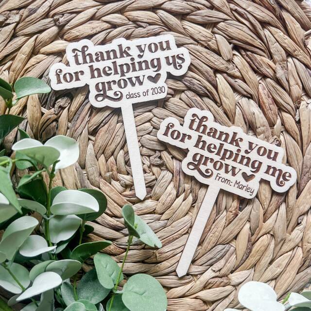 Thank You For Helping Us Grow Plant Sign - Teacher Appreciation Marker Back To School Sticks You Gift - image 1