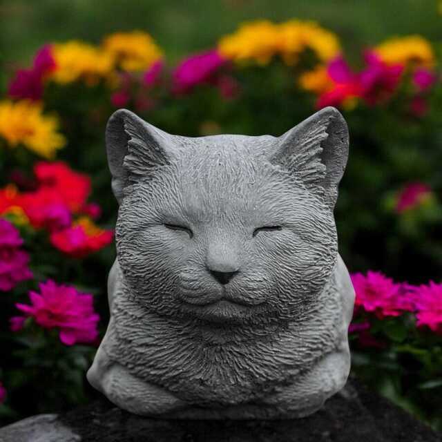 Handmade Concrete Cat Sculpture Realistic Sleeping Kitten Figurine Stone Outdoor Yard Decoration Pet Memorial Statue Gift For Animal Lover - image 1