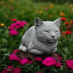 Handmade Concrete Cat Sculpture Realistic Sleeping Kitten Figurine Stone Outdoor Yard Decoration Pet Memorial Statue Gift For Animal Lover - thumbnail 3