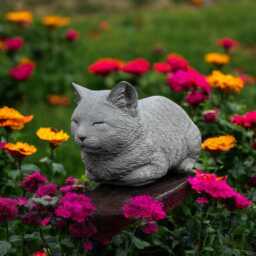 Handmade Concrete Cat Sculpture Realistic Sleeping Kitten Figurine Stone Outdoor Yard Decoration Pet Memorial Statue Gift For Animal Lover - thumbnail 2