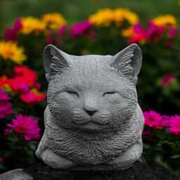 Handmade Concrete Cat Sculpture Realistic Sleeping Kitten Figurine Stone Outdoor Yard Decoration Pet Memorial Statue Gift For Animal Lover - thumbnail 1