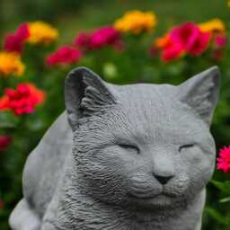Handmade Concrete Cat Sculpture Realistic Sleeping Kitten Figurine Stone Outdoor Yard Decoration Pet Memorial Statue Gift For Animal Lover - thumbnail 4