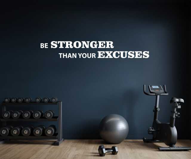Work Out Essentials, Gym Wall Decal. Be Stronger Than Your Excuses - image 1