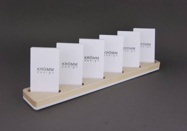 Maple Wood Business Card Stand Modern Desk Display - image 1