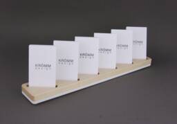 Maple Wood Business Card Stand Modern Desk Display