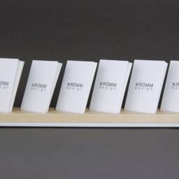 Maple Wood Business Card Stand Modern Desk Display - thumbnail 2