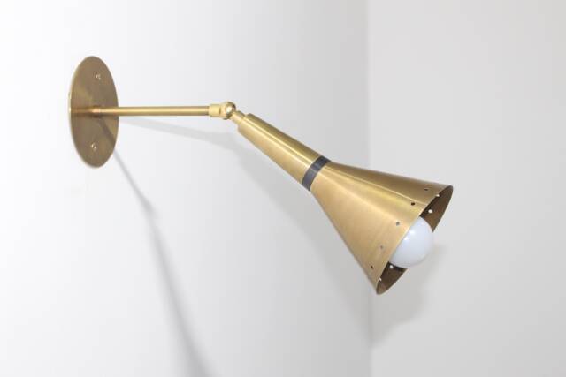 Brass Wall Sconce - Mid Century Sputnik Plug-In Bedside Lamp - image 1