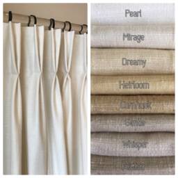 Pembrook Pinch Pleat & French Faux Raw Silk Drapery Panels. Elegant Custom Faux Silk Curtains. Boho Chic Handmade Drapes - thumbnail 2